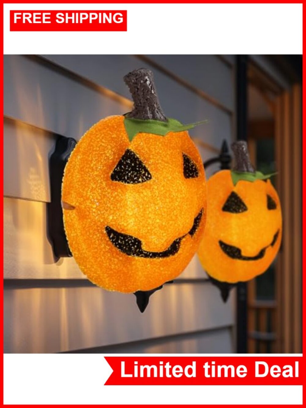 2PC Pumpkin Light Covers for Porch, EVA Material, Adjustable Strap Halloween